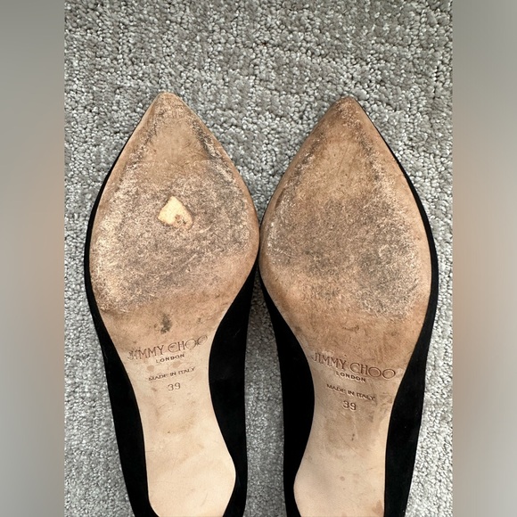Jimmy Choo Black Suede High Heels Stiletto Pointed Pumps Size 39,Beautiful Cond. - Picture 11 of 15